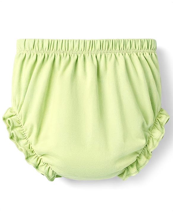 Babyhug Single Jersey Knit Sleeveless Tie-Knot Frock & Bloomer - Green