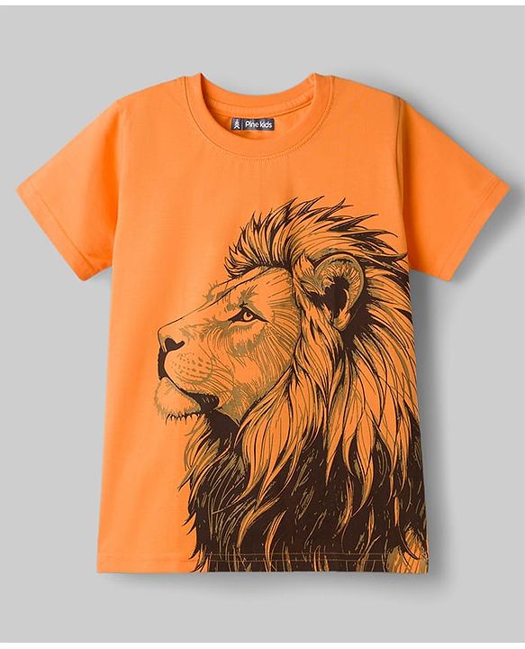 Pine Kids Cotton Knit T-Shirts Half Sleeves Round Neck Graphic Print Multi Colors 5-6 Years