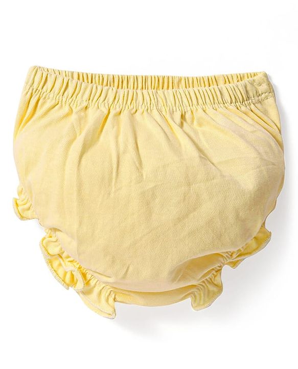Babyhug Single Jersey Knit Sleeveless Solid Frock With Bloomer - Yellow