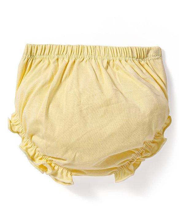 Babyhug Single Jersey Knit Sleeveless Solid Frock With Bloomer - Yellow