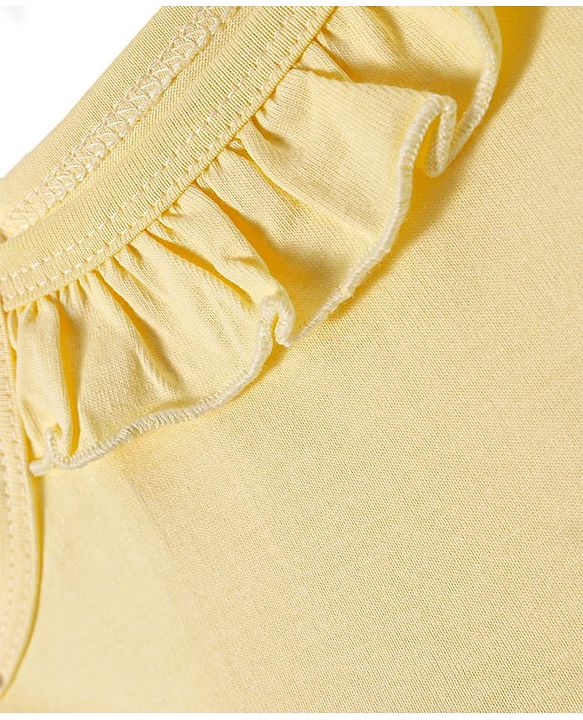 Babyhug Single Jersey Knit Sleeveless Solid Frock With Bloomer - Yellow