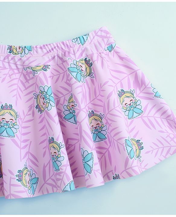 Pine Kids Half Raglan Sleeves Printed Two Piece Swimsuit - Pink