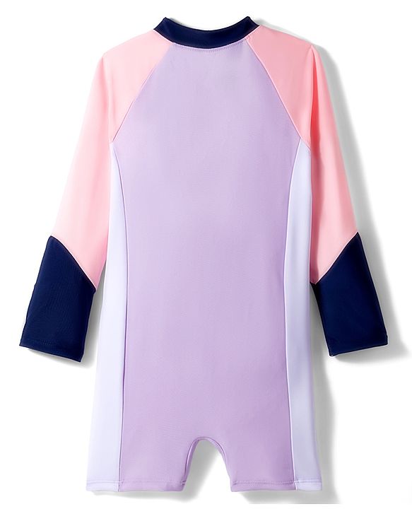 Pine Active Full Raglan Sleeves Legged Swimsuit - Purple