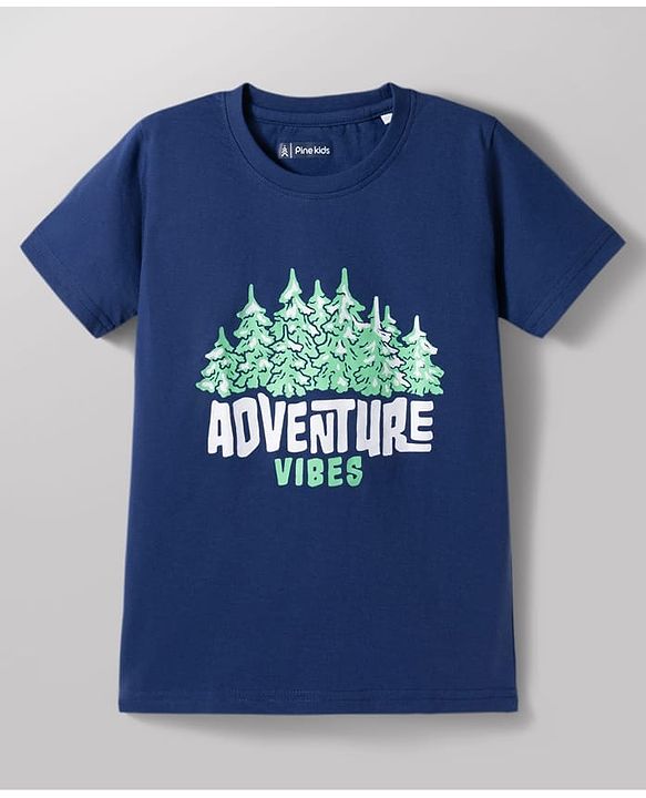 Pine Kids Cotton Knit T-Shirts Half Sleeves Graphic Print Multi Colors 5-6 Years