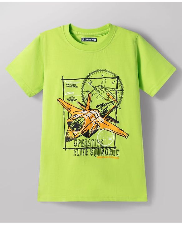 Pine Kids Cotton Knit T-Shirts Half Sleeves Graphic Print Multi Colors 5-6 Years