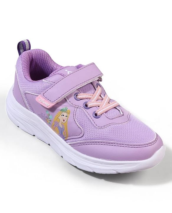 Pine Kids Disney Velcro Closure Sneaker Shoes with Rapunzel Print - Purple