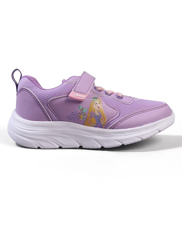 Pine Kids Disney Velcro Closure Sneaker Shoes with Rapunzel Print - Purple