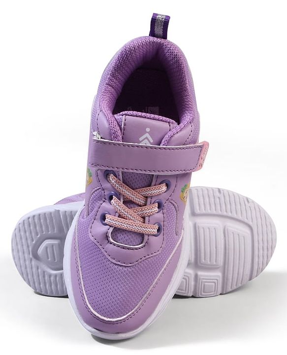 Pine Kids Disney Velcro Closure Sneaker Shoes with Rapunzel Print - Purple