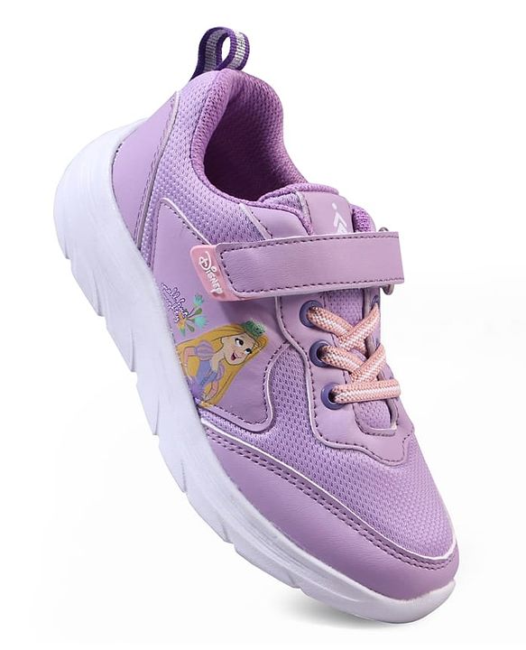 Pine Kids Disney Velcro Closure Sneaker Shoes with Rapunzel Print - Purple