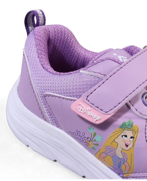 Pine Kids Disney Velcro Closure Sneaker Shoes with Rapunzel Print - Purple