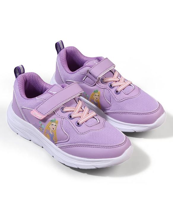 Pine Kids Disney Velcro Closure Sneaker Shoes with Rapunzel Print - Purple