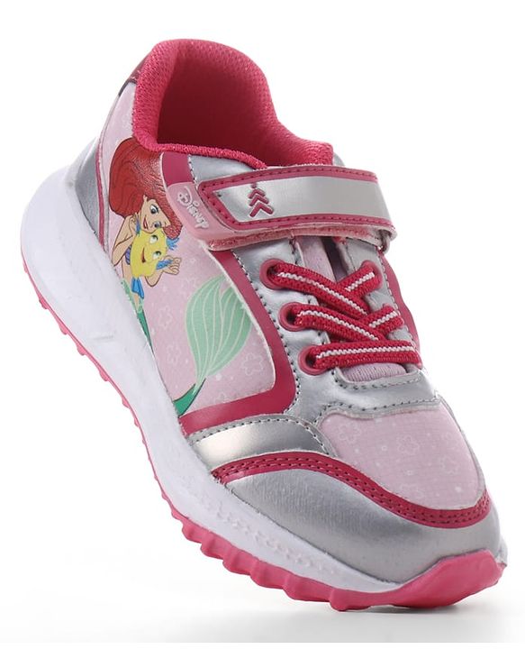 Pine Kids Disney Velcro Closure Sneakers with Ariel Graphic - Pink