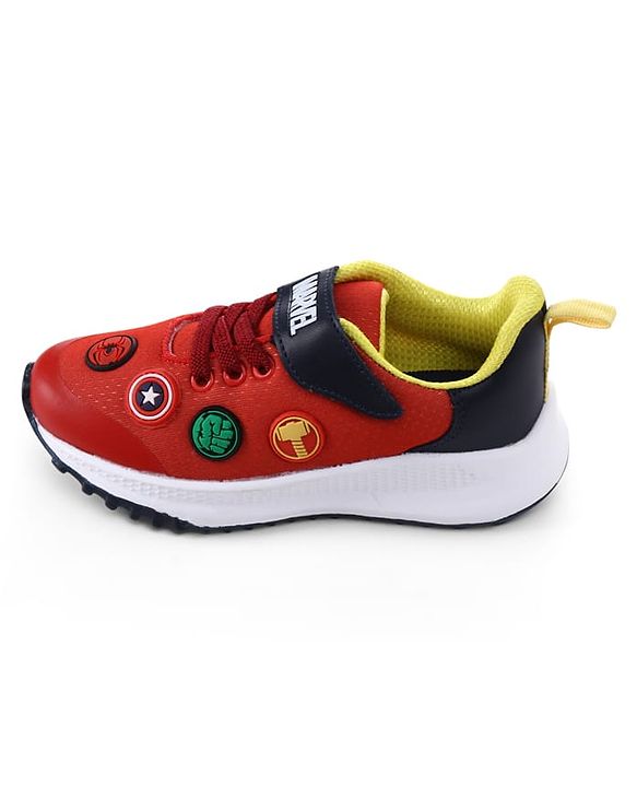 Pine Kids Marvel Velcro Closure Sneakers with Patch Detailing - Red & Blue
