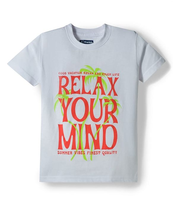 Pine Kids Cotton Knit Half Sleeves T-Shirts with Text Print Pack of 3 - Multicolor