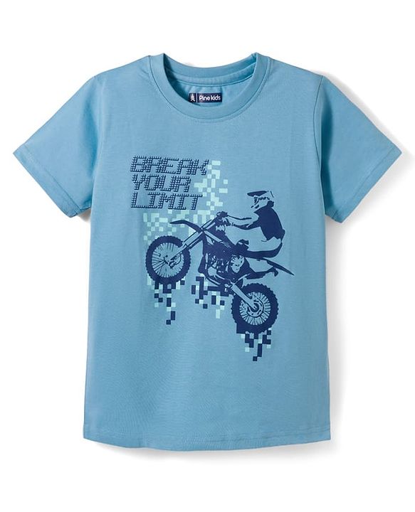 Pine Kids Cotton Knit Half Sleeves T-Shirts with Sport Print Pack of 3 - Multicolor