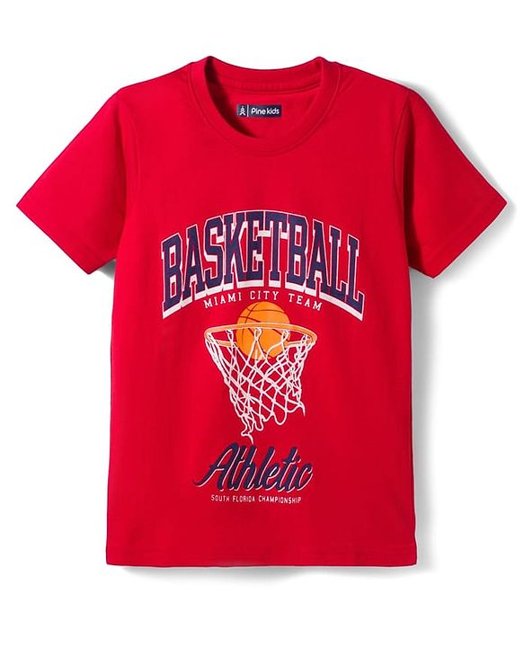 Pine Kids Cotton Knit Half Sleeves T-Shirts with Sport Print Pack of 3 - Multicolor