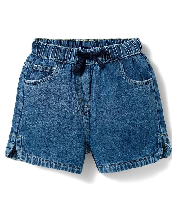 Pine Kids Woven Above Knee Length Denim Shorts -Light Blue