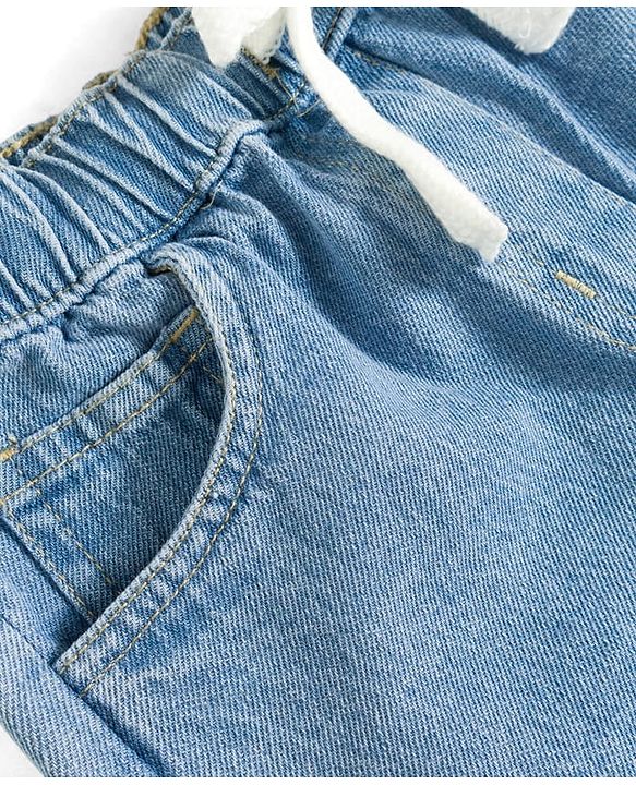 Pine Kids Woven Above Knee Length Denim Shorts -Light Blue