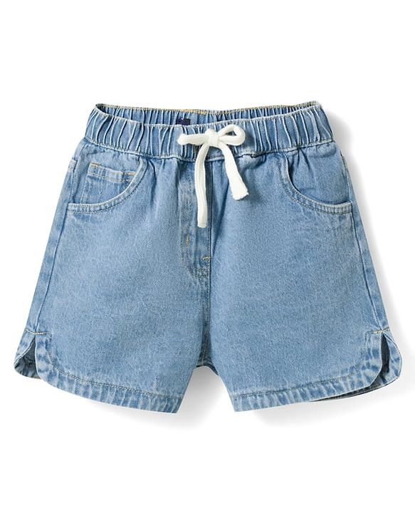 Pine Kids Woven Above Knee Length Denim Shorts -Light Blue