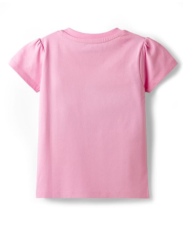 Babyhug Disney Single Jersey Knit Half Sleeves T-Shirt & Shorts Night Suit With Minnie Mouse Print - Pink