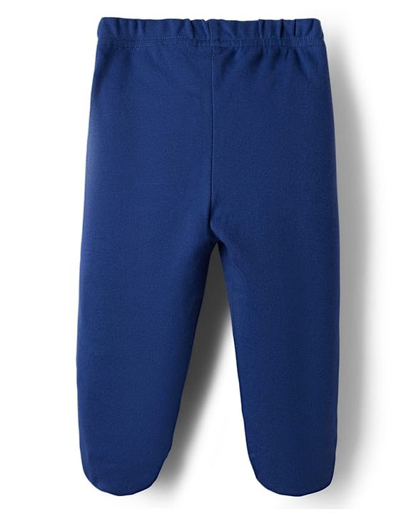 Babyhug Interlock Cotton Knit Bootie Leggings With Stripes & Animal Print Pack Of 3 - Multicolour