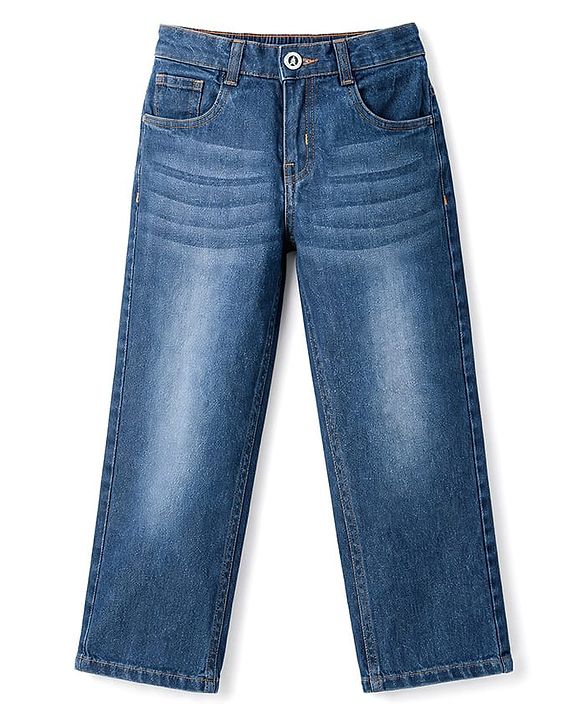 Pine Kids Denim Woven Solid Full Length Jeans - Blue