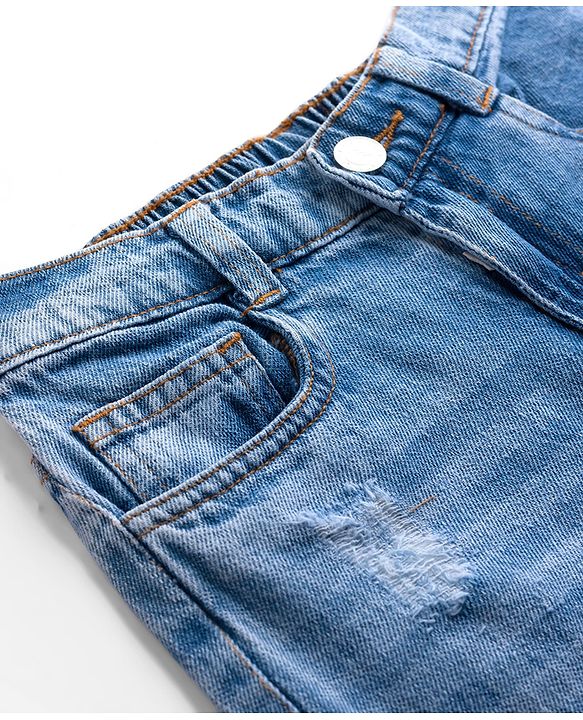 Pine Kids Denim Woven Full Length Distressed Jeans - Blue