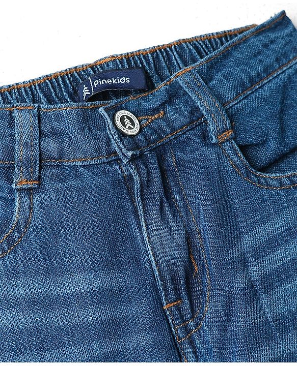 Pine Kids Denim Woven Solid Full Length Jeans - Blue