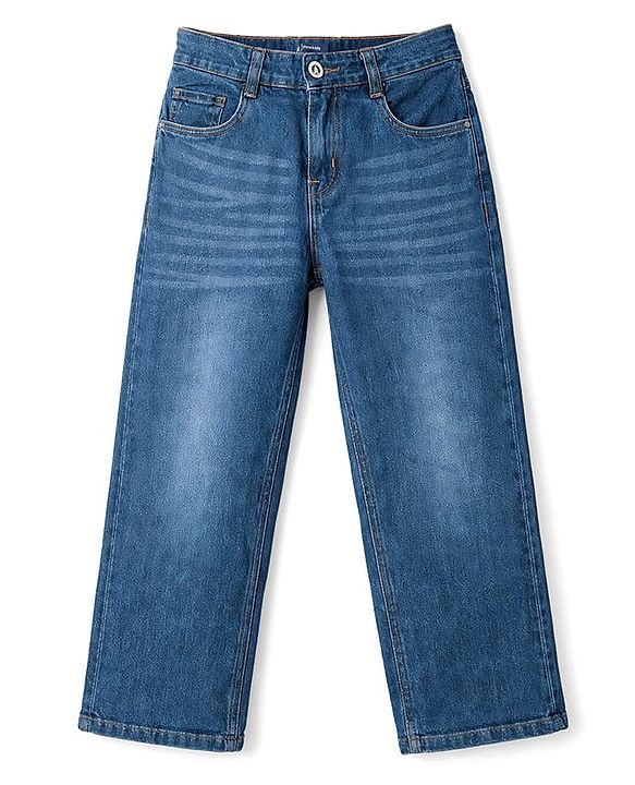 Pine Kids Denim Woven Solid Full Length Jeans - Blue