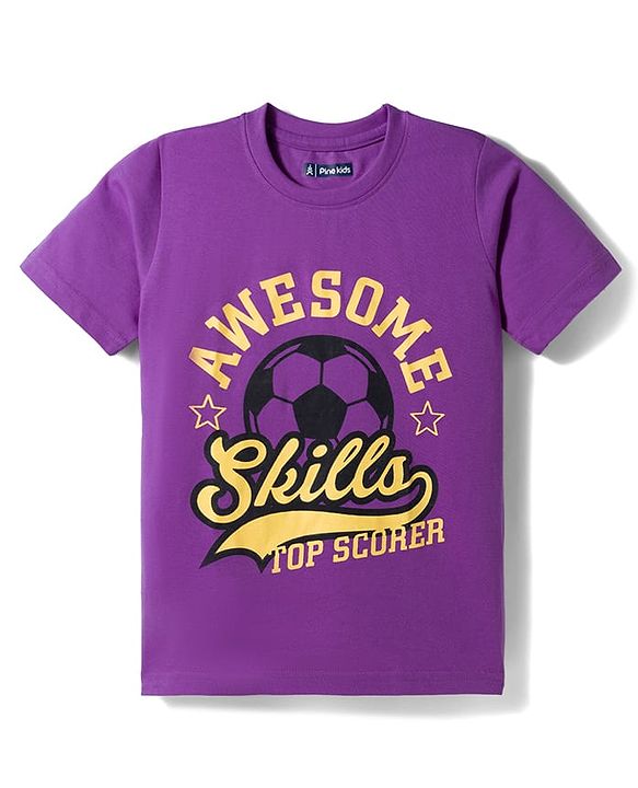 Pine Kids Cotton Knit Half Sleeves Printed T-Shirts Pack of 5 - Multicolor