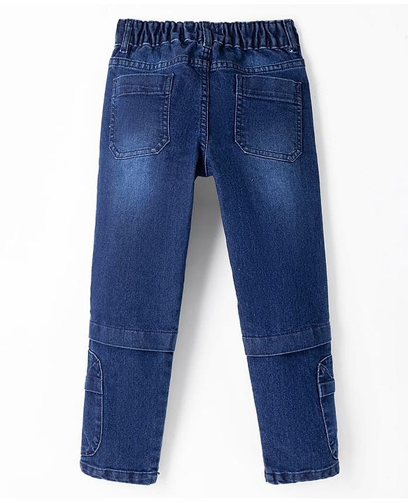 Pine Kids Denim Woven Full Length Solid Color Cut & Sew Jeans - Navy Blue