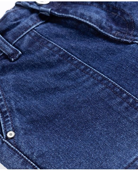 Pine Kids Denim Woven Full Length Solid Color Cut & Sew Jeans - Navy Blue