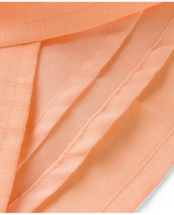 Babyhug Cotton Woven Sleeveless Solid Colour Top with Bow Applique & Shorts Set - Peach