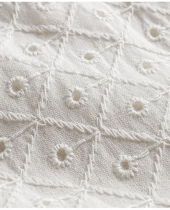 Babyhug Cotton Woven Half Sleeves Top & Layered Skirt Set With Floral Print - White