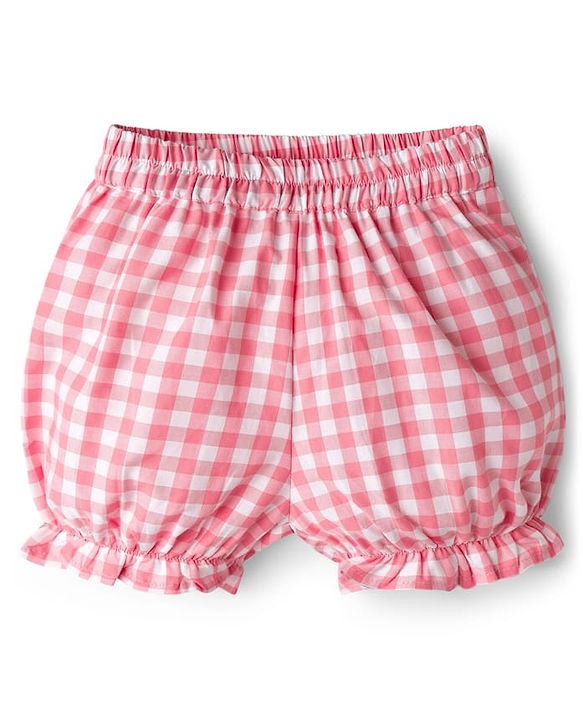 Babyhug Cotton Woven Sleeveless Checks Top & Shorts Co-ord Set - Peach