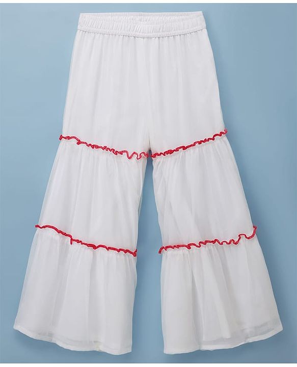 Pine Kids Viscose Woven Full Sleeves Indo Western Set with Embroidery - White