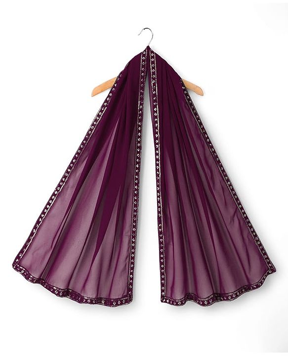 Pine Kids Woven Half Sleeves Embroidered Kurti Sharara Set With Dupatta - Violet
