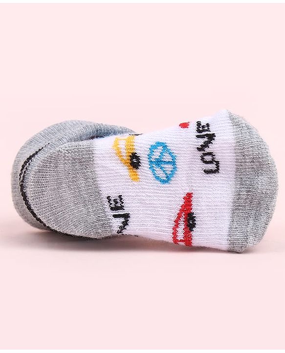 Cute Walk by Babyhug Sock Shoes With Animal Applique - Multicolour