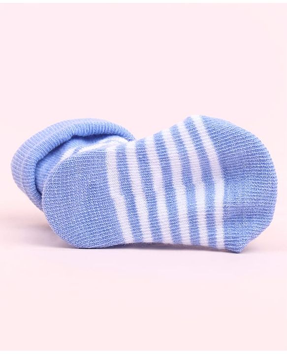 Cute Walk by Babyhug Sock Shoes With Stripes & Football Applique - Multicolour