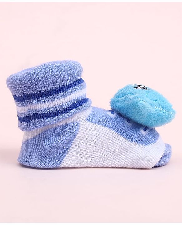 Cute Walk by Babyhug Sock Shoes With Star Applique & Stripes - Multicolour