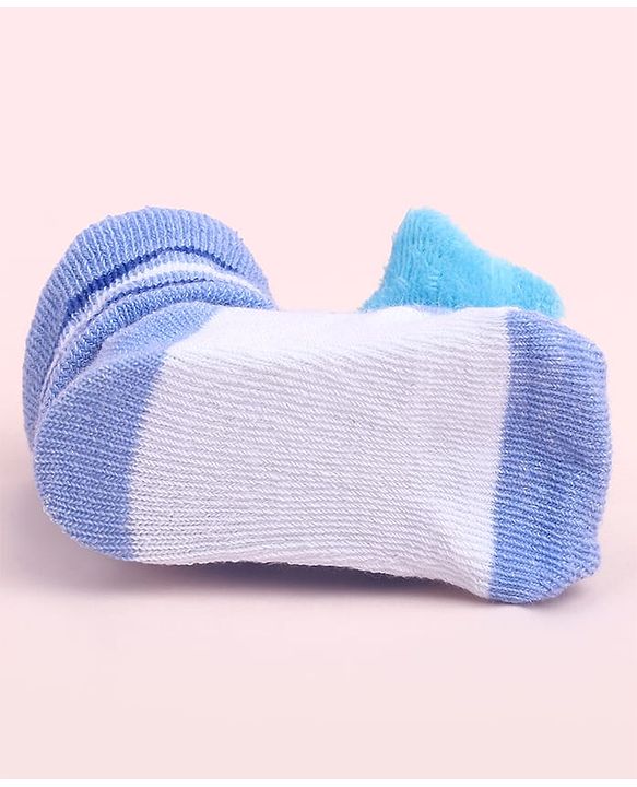 Cute Walk by Babyhug Sock Shoes With Star Applique & Stripes - Multicolour