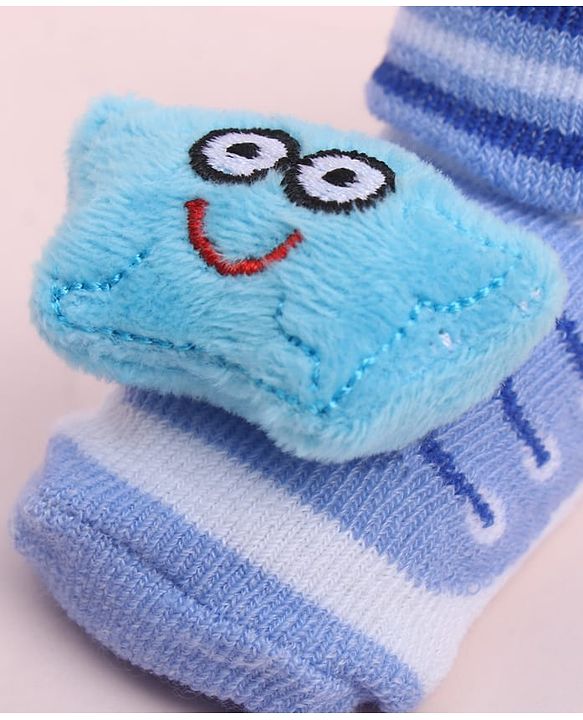 Cute Walk by Babyhug Sock Shoes With Star Applique & Stripes - Multicolour