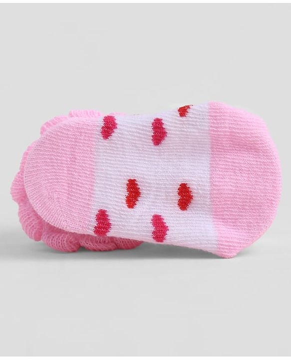 Cute Walk by Babyhug Sock Shoes With Animal Applique & Hearts Design - Multicolour