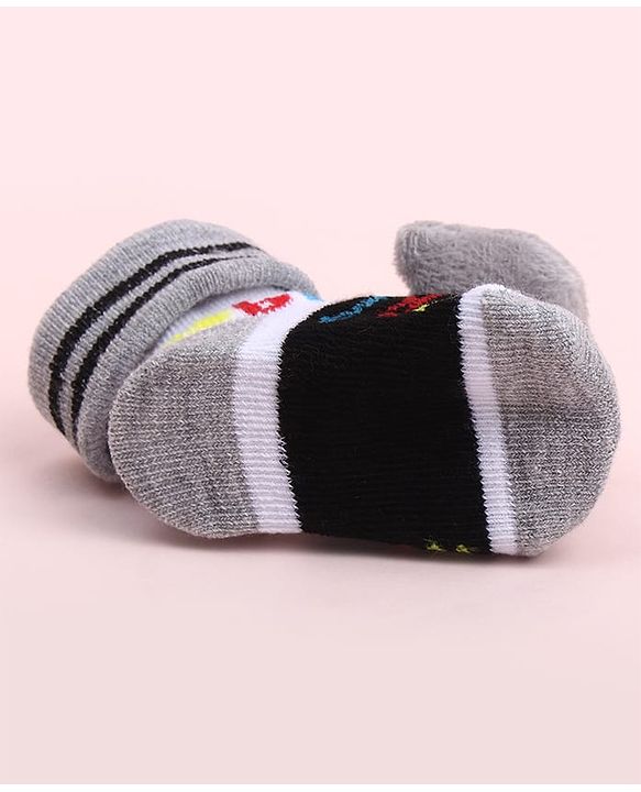 Cute Walk by Babyhug Sock Shoes With Animal Applique & Numbers Design - Multicolour