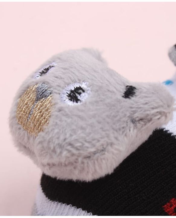 Cute Walk by Babyhug Sock Shoes With Animal Applique & Numbers Design - Multicolour