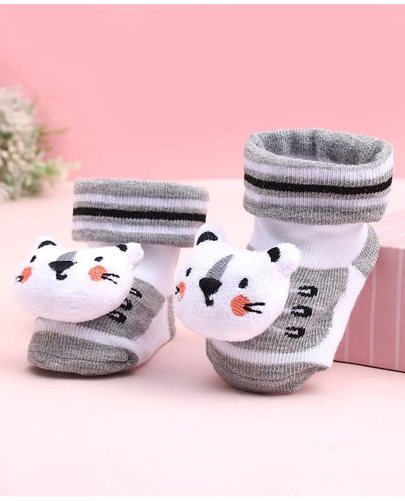 Cute Walk by Babyhug Socks Shoes With Animal Applique - Multicolor