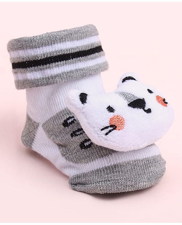 Cute Walk by Babyhug Socks Shoes With Animal Applique - Multicolor