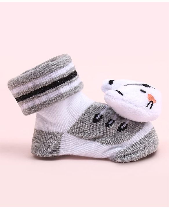 Cute Walk by Babyhug Socks Shoes With Animal Applique - Multicolor