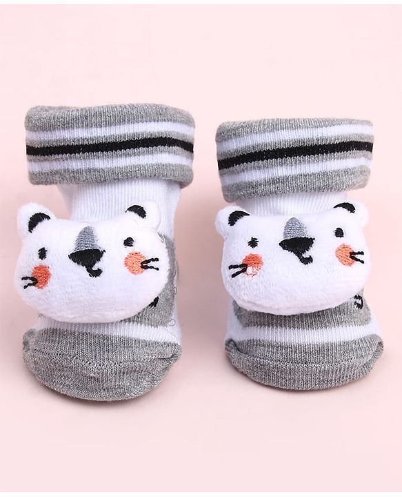 Cute Walk by Babyhug Socks Shoes With Animal Applique - Multicolor