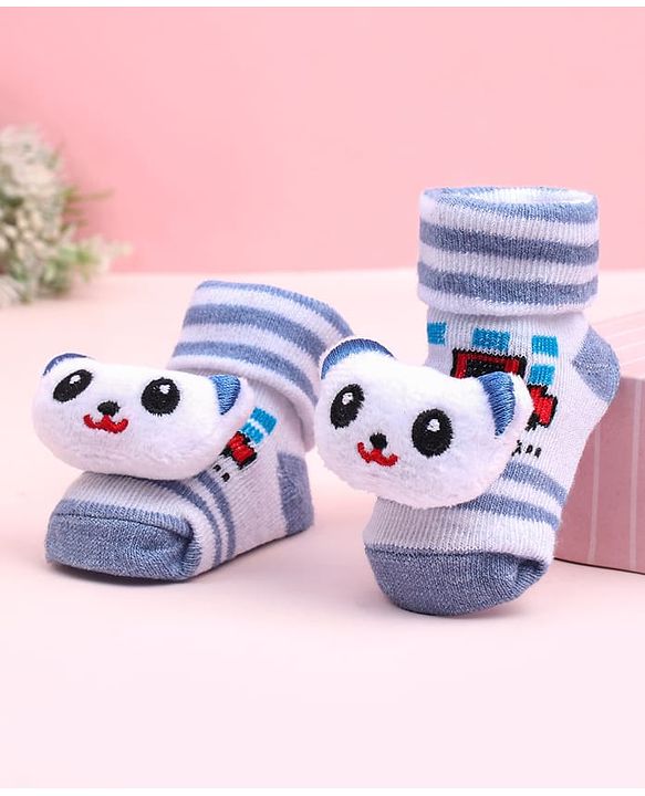 Cute Walk by Babyhug Socks Shoes With Animal Applique - Multicolor